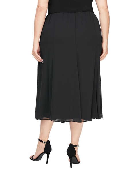 Tea-Length Panel Chiffon Skirt