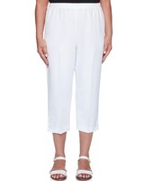 Alfred Dunner® Stretch Waist Accord Capri with Button Hem - White