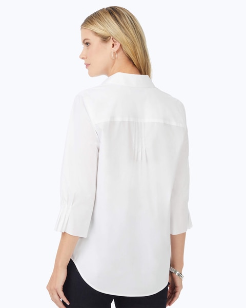 Foxcroft Paulie Elbow Sleeve Solid Stretch Blouse