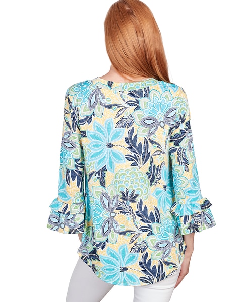 Ruby Rd® By The Sea Knit Puff Floral Top