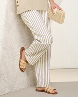 Cabana Stripe Pants - White/Plaza Taupe