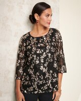 Sequin Floral Tunic by Alex Evenings - Black/Copper