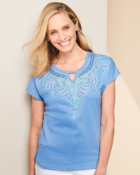 Palm Springs Embellished Tee