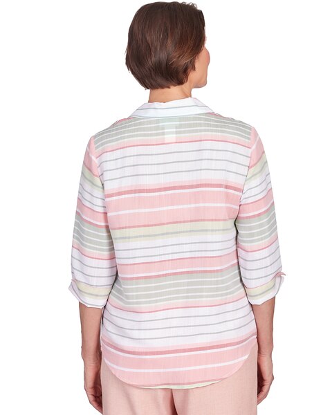 Alfred Dunner® English Garden Stripe Split Sleeve Button Down Shirt