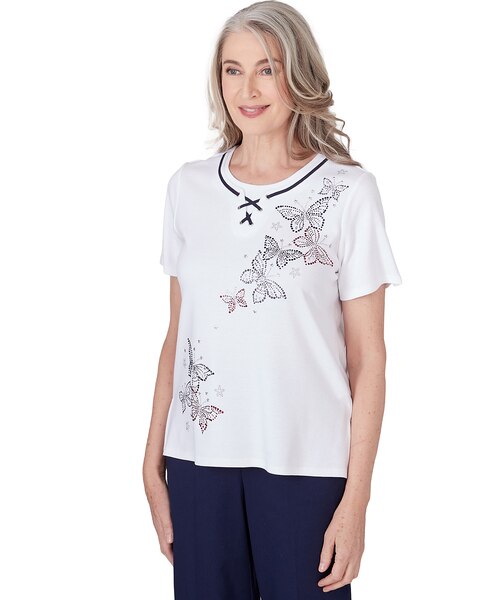 Alfred Dunner® All American Butterfly Heat Set Top