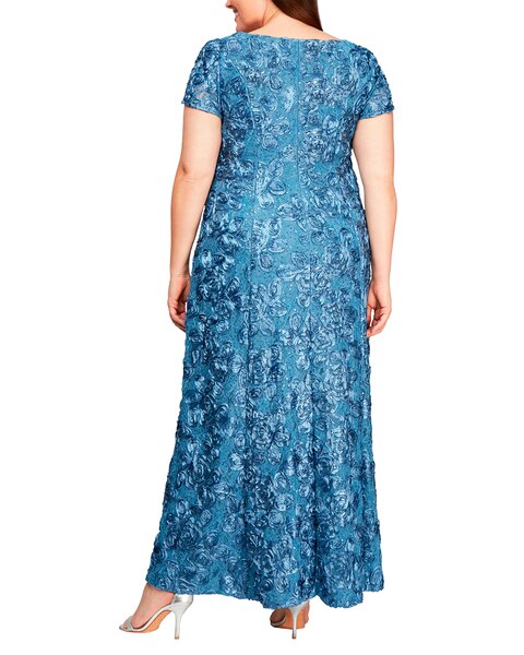 Long Rosette A-Line Gown 