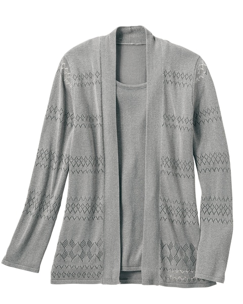 Shimmer Pointelle Sweater Set