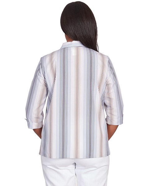 Alfred Dunner® Chevron Stripe Button Down Top