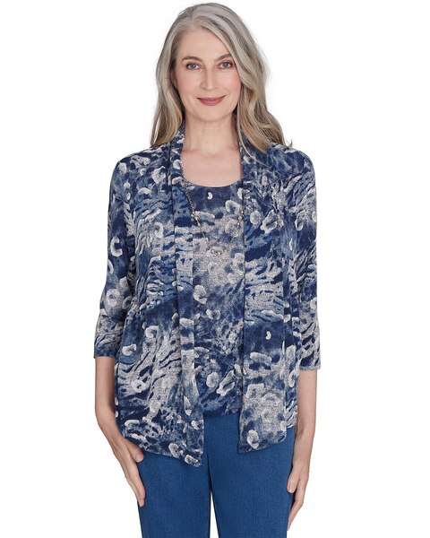 Alfred Dunner® Classics Animal Melange Two in One Top