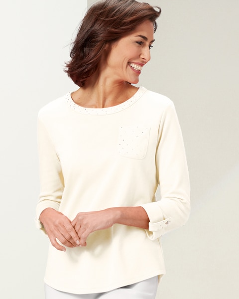 Ladies Who Lunch Knit 3/4 Sleeve Tee