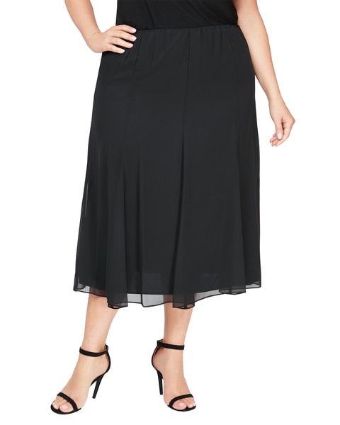 Tea-Length Panel Chiffon Skirt