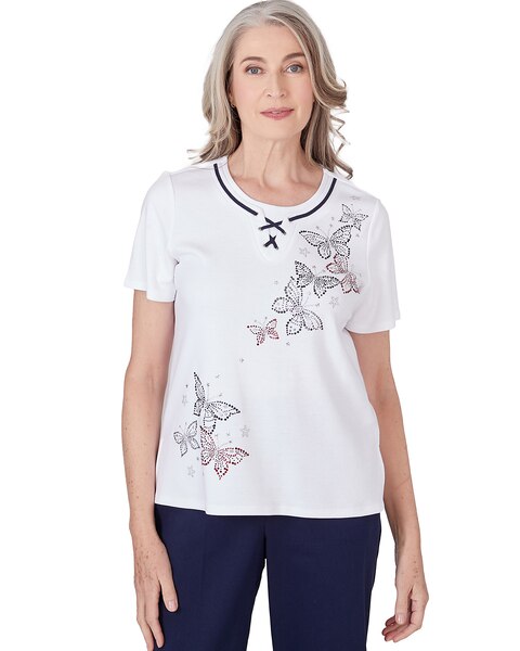 Alfred Dunner® All American Butterfly Heat Set Top