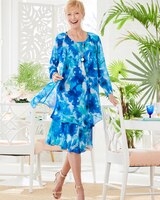 Watercolor Flower Flirty Jacket Dress - Multi