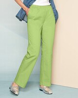 Classic Comfort® Straight Leg Pull-On Pants - Spa Green