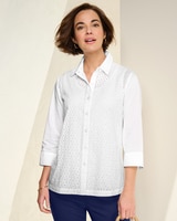 Eyelet Paneled Shirt