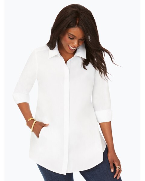 Foxcroft Cici Essential Pinpoint Non-Iron Tunic