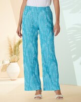 Sunray Pleat Pants - Teal Frost