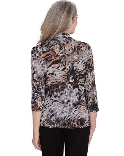 Alfred Dunner® Classics Animal Melange Two in One Top