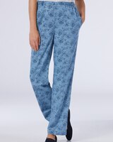 Floral Tencel™ Flat Front Pants - Indigo Multi
