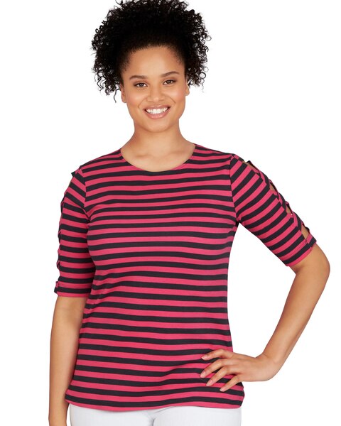 Ruby Rd® Striped Print Top