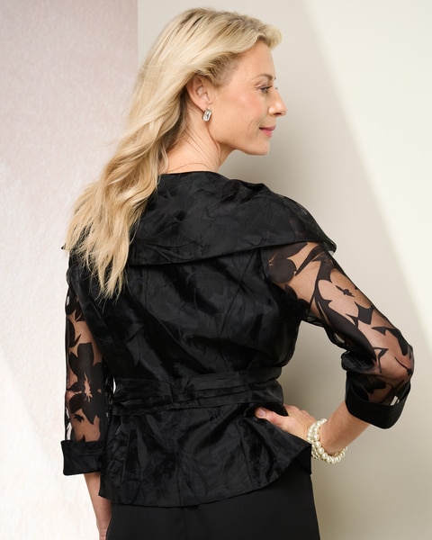 Organza Blouse with Illusion Sleeves by Alex Evenings