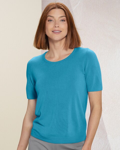 SoftSpun® Short-Sleeve Jewel Sweater