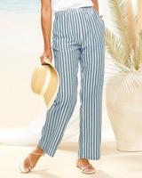 Cabana Stripe Pants - White/Blueberry