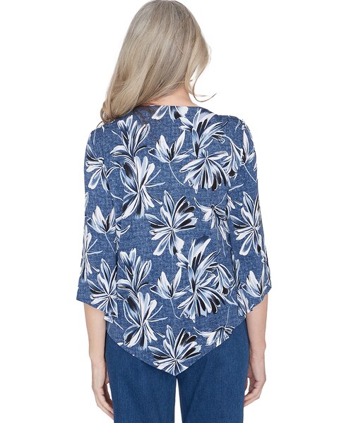 Alfred Dunner® Classics Elegant Flower Top with Necklace