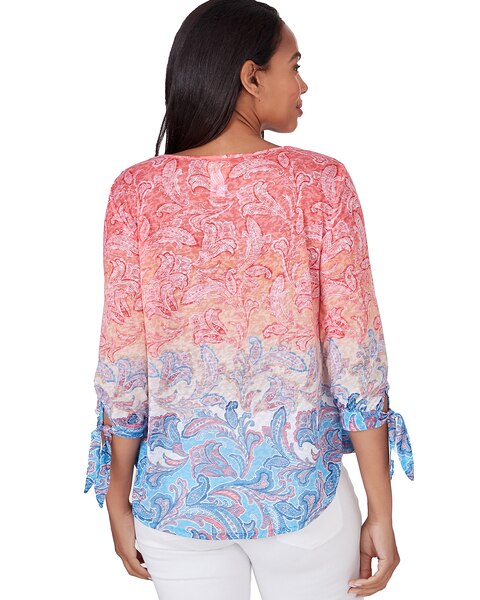 Ruby Rd® Patio Party Knit Ombre Paisley Top