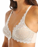Valmont Embroidered Lace Front Close Underwire Bra