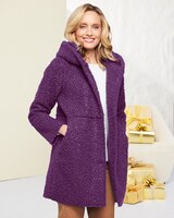 Bella Boucle Button Front Jacket - Purple