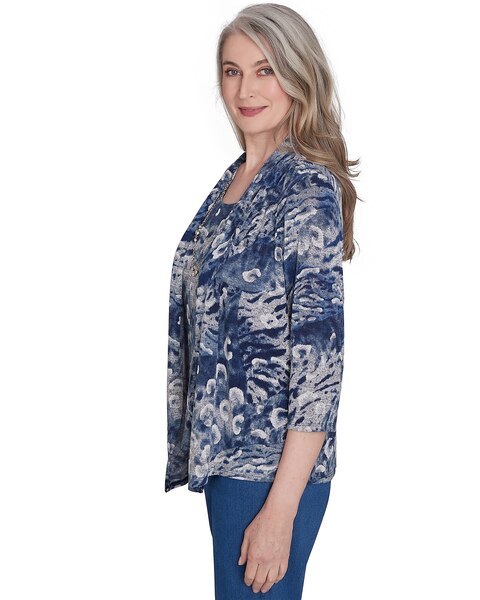 Alfred Dunner® Classics Animal Melange Two in One Top