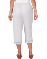 Alfred Dunner® Charleston Twill Capri With Lace Inset Bottom - alt2