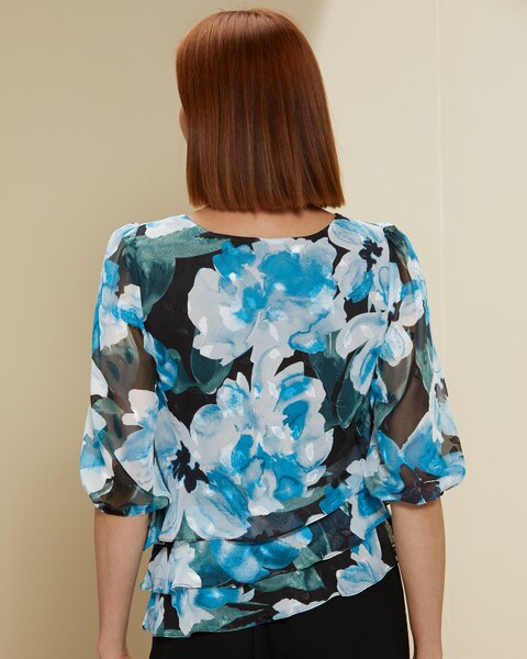 Alex Evenings Tiered Floral Top
