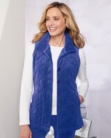 Quilted Velour Vest - Royalty Blue