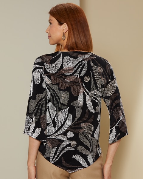 Alfred Dunner Textured Leaves Top