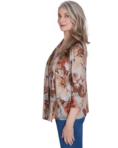 Alfred Dunner® Classics Watercolor Floral Melange Two in One Top