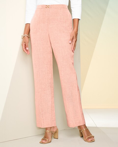 Alfred Dunner Textured Pull-On Pants