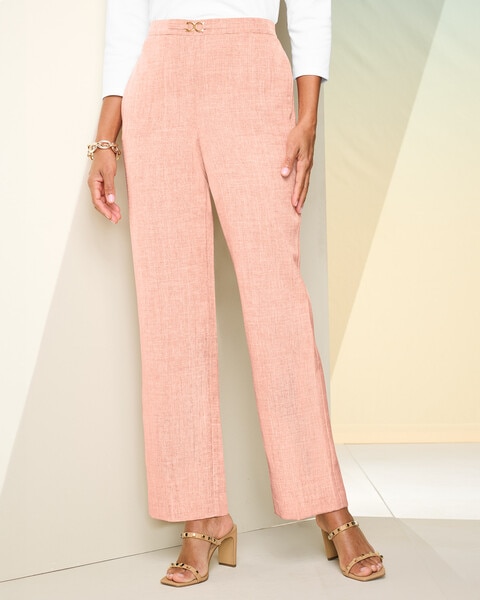 Alfred Dunner Classic Pull-On Denim Proportioned Straight Leg With Elastic  Waistband Pants