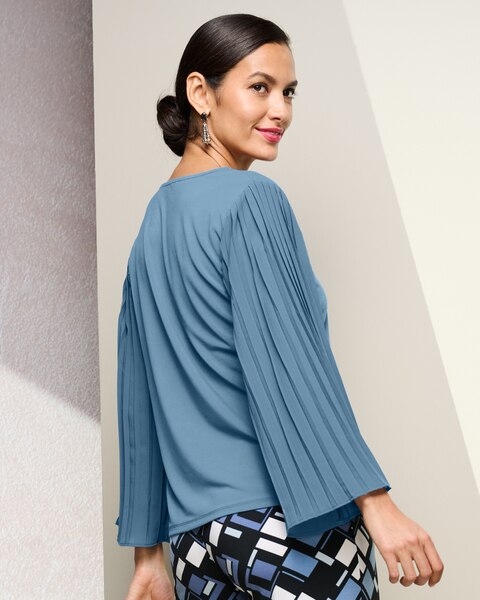 JetSet Pleated Sleeves Blouse