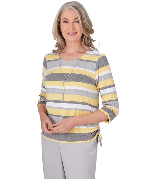Alfred Dunner® Charleston Striped Top with Side Ruching
