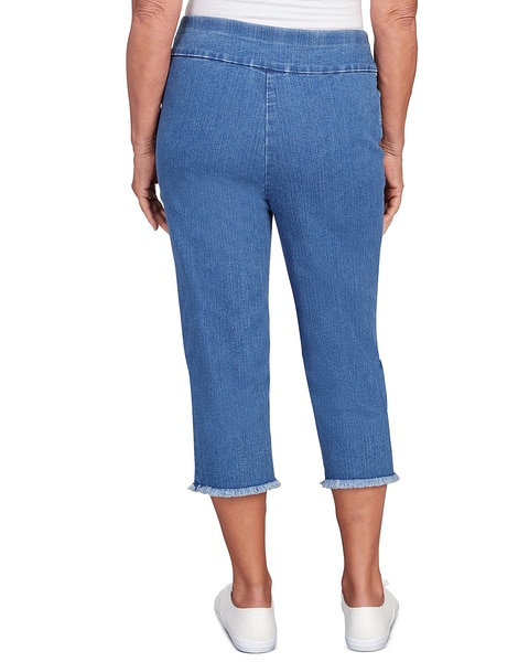 Alfred Dunner® Superstretch Denim Fringe Capri Pant