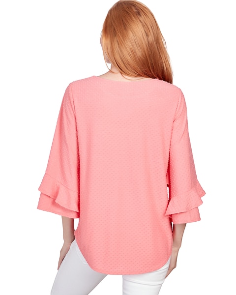 Ruby Rd® Patio Party Knit Swiss Dot Top