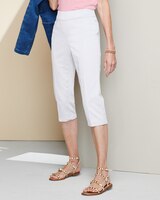 Soft Stretch Denim Capri - White