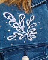 Soft Stretch Denim Embellished Jacket - alt3