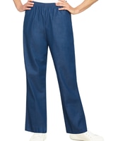 Alfred Dunner Classic Pull-On Denim Proportioned Straight Leg With Elastic Waistband Pants - Denim