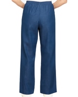 Alfred Dunner Classic Pull-On Denim Proportioned Straight Leg With Elastic Waistband Pants - alt3