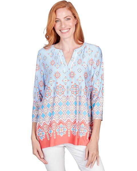 Ruby Rd® Patio Party Knit Puff Border Top