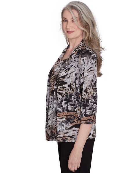 Alfred Dunner® Classics Animal Melange Two in One Top