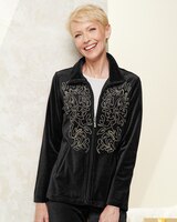 Gilded Velour Jacket - Black